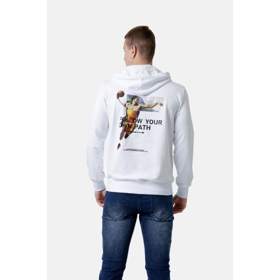 Ανδρικό φούτερ με κουκούλα PACO&CO 2581082-1 WHITE