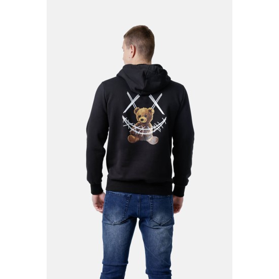 Ανδρικό φούτερ με κουκούλα PACO&CO 2581082 BLACK