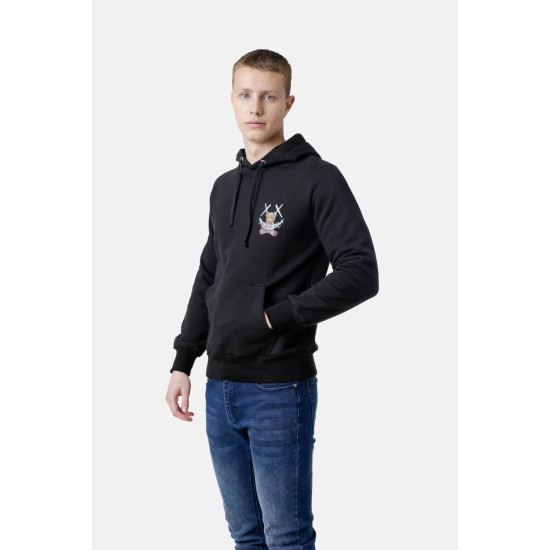 Ανδρικό φούτερ με κουκούλα PACO&CO 2581082 BLACK