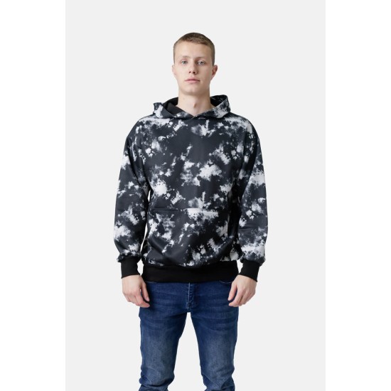 Ανδρικό OVERSIZED φούτερ με κουκούλα PACO&CO 2581088 BLACK