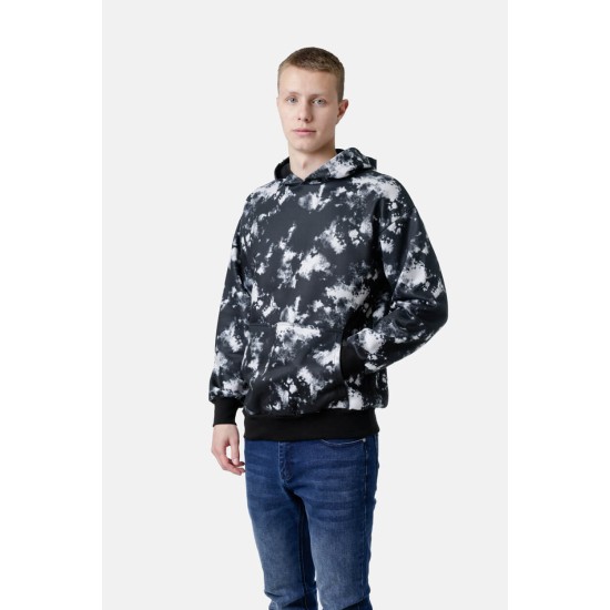 Ανδρικό OVERSIZED φούτερ με κουκούλα PACO&CO 2581088 BLACK