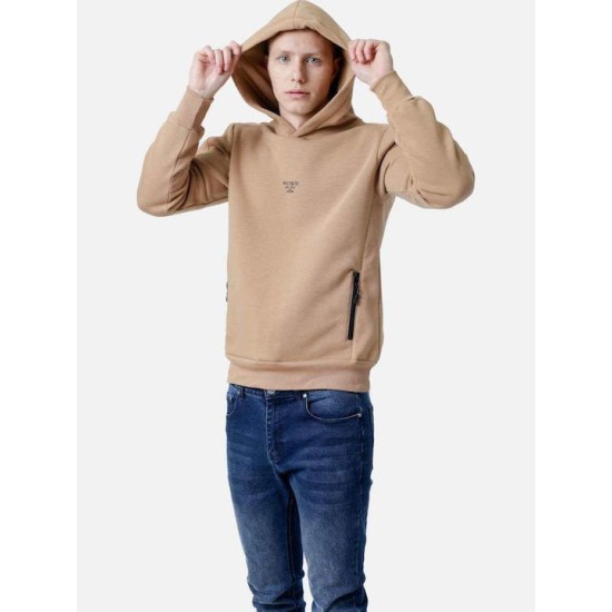 Ανδρικό φούτερ με κουκούλα PACO&CO 2581083 CAMEL