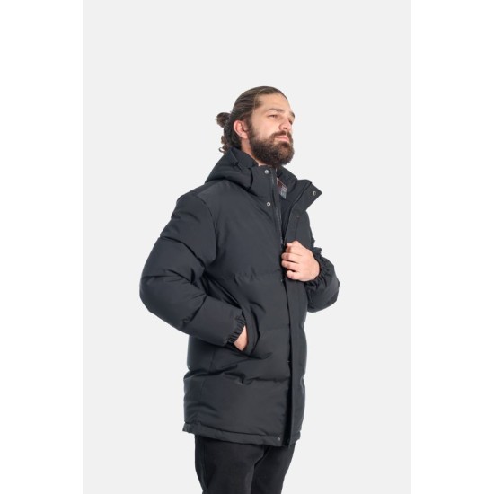 PACO&CO 2598204 BLACK Ανδρικό PARKA με αποσπώμενη κουκούλα
