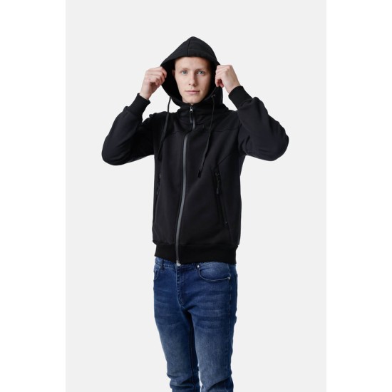 PACO&CO 2581101 BLACK Ανδρική φούτερ ζακέτα 