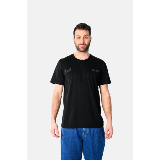 Ανδρικό T-shirt PACO&CO 2531032 BLACK Κανονική γραμμή- Cotton