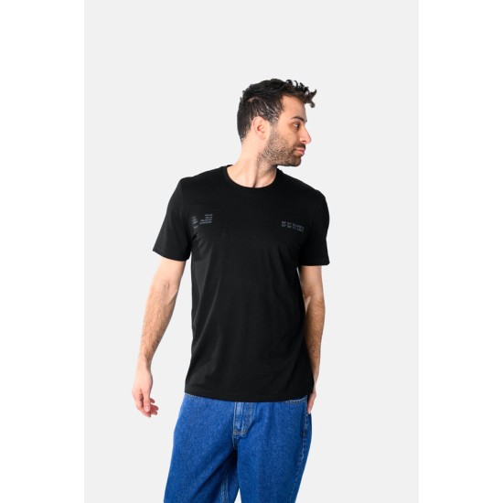 Ανδρικό T-shirt PACO&CO 2531032 BLACK Κανονική γραμμή- Cotton