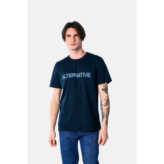 Ανδρικό T-shirt PACO&CO 2531057 NAVY Κανονική γραμμή- Cotton