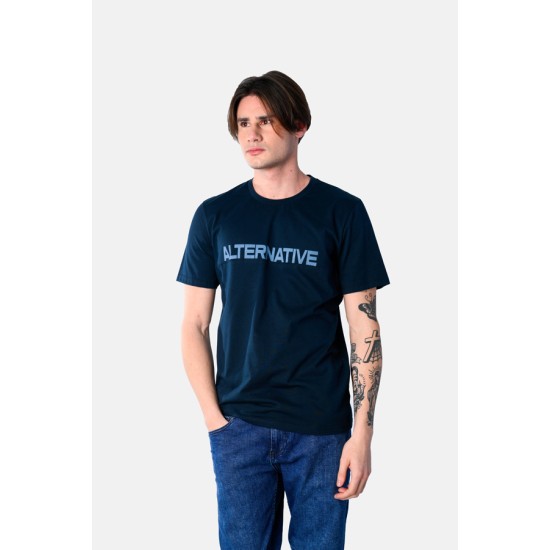 Ανδρικό T-shirt PACO&CO 2531057 NAVY Κανονική γραμμή- Cotton