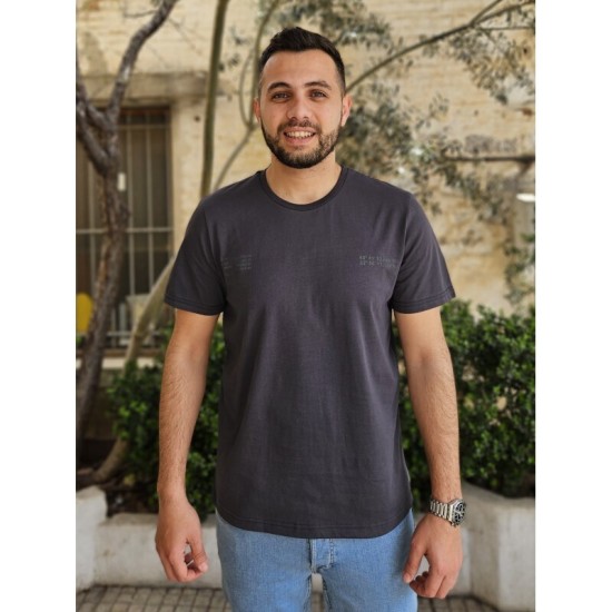 Ανδρικό T-shirt PACO&CO 2531032 GREY Κανονική γραμμή- Cotton