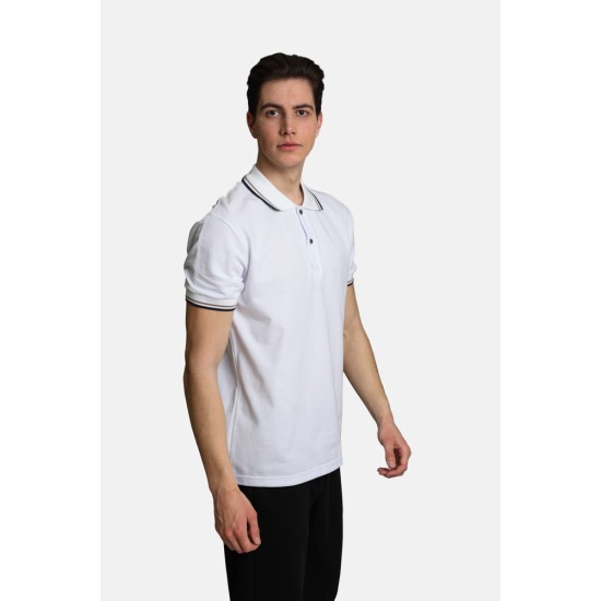 Ανδρική Μπλούζα Polo PACO&CO 2431090 WHITE - Κανονική γραμμή