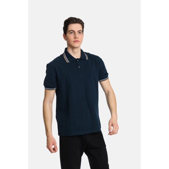 Ανδρική Μπλούζα Polo PACO&CO 2431090 NAVY Κανονική γραμμή