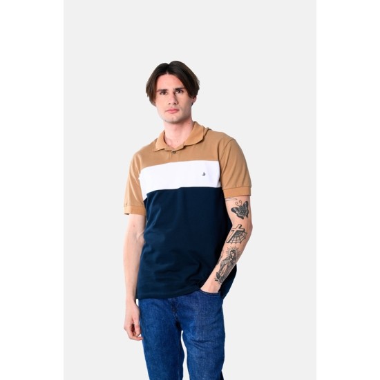 Ανδρική Μπλούζα Polo PACO&CO 2531091 CAMEL Κανονική γραμμή