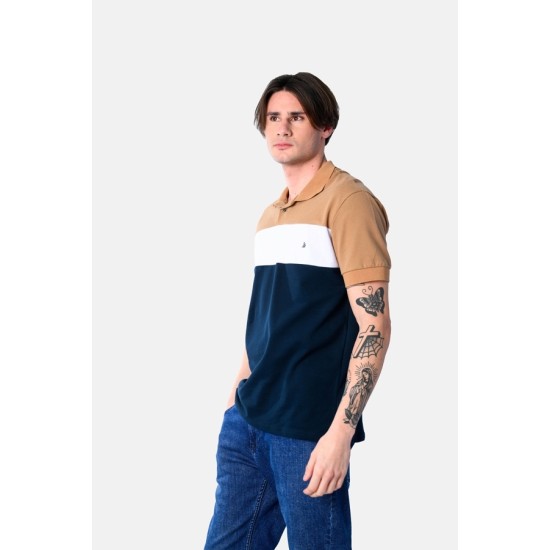 Ανδρική Μπλούζα Polo PACO&CO 2531091 CAMEL Κανονική γραμμή