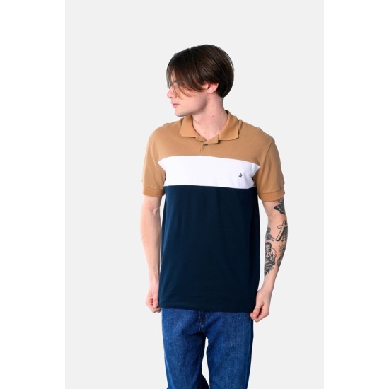 Ανδρική Μπλούζα Polo PACO&CO 2531091 CAMEL Κανονική γραμμή