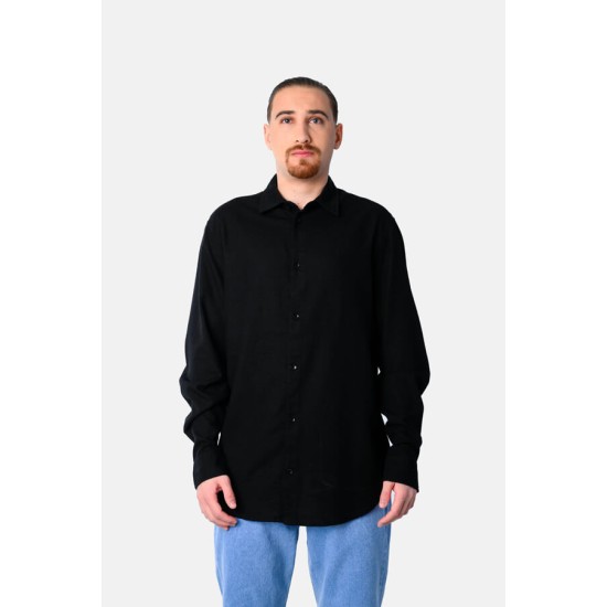 PACO&CO 2548522 BLACK Ανδρική Λινή πουκαμίσα