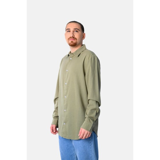 PACO&CO 2548522 KHAKI Ανδρική Λινή πουκαμίσα
