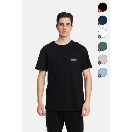 PACO&CO 2431803 BLACK Ανδρικό T-shirt σε φαρδιά γραμμή