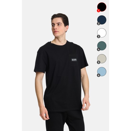 PACO&CO 2431803 BLACK Ανδρικό T-shirt σε φαρδιά γραμμή