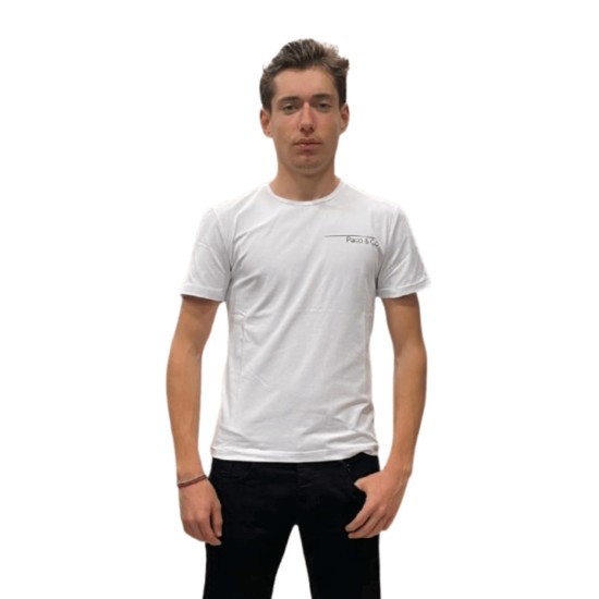 Ανδρικό T-shirt PACO&CO 2531002 WHITE Slim Fit