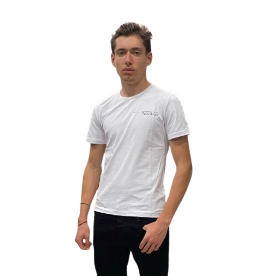 Ανδρικό T-shirt PACO&CO 2531002 WHITE Slim Fit