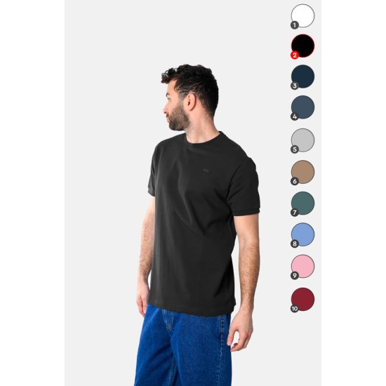 PACO&CO 2431096 BLACK Ανδρικό πικέ T-shirt 