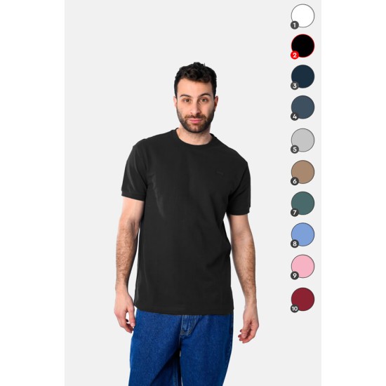 PACO&CO 2431096 BLACK Ανδρικό πικέ T-shirt 
