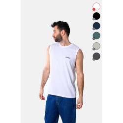 Ανδρικό Aμάνικο T-shirt PACO&CO 2431804 WHITE