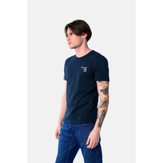 Ανδρικό T-shirt PACO&CO 2531001 NAVY Slim Fit