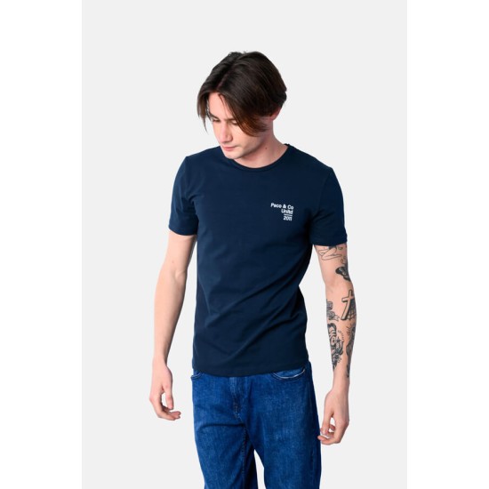 Ανδρικό T-shirt PACO&CO 2531001 NAVY Slim Fit