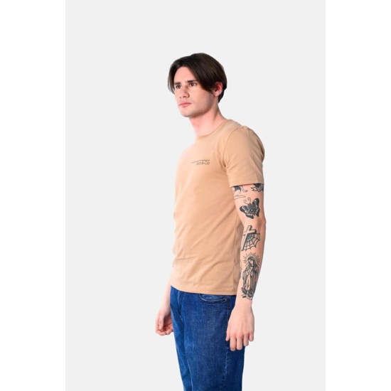 Ανδρικό T-shirt PACO&CO 2531002 CAMEL Slim Fit