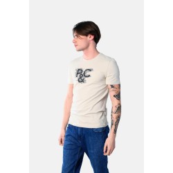 Ανδρικό T-shirt PACO&CO 2531005 BEIGE Slim Fit