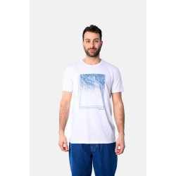 Ανδρικό T-shirt PACO&CO 2531020 WHITE Κανονική γραμμή- Cotton