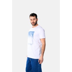 Ανδρικό T-shirt PACO&CO 2531020 WHITE Κανονική γραμμή- Cotton