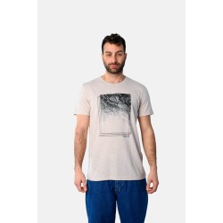 Ανδρικό T-shirt PACO&CO 2531020 BEIGE Κανονική γραμμή- Cotton