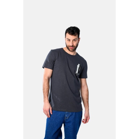 Ανδρικό T-shirt PACO&CO 2531024 GREY Κανονική γραμμή- Cotton