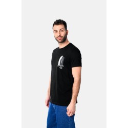 Ανδρικό T-shirt PACO&CO 2531024 BLACK Κανονική γραμμή- Cotton
