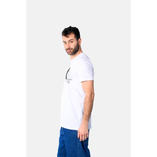 Ανδρικό T-shirt PACO&CO 2531024 WHITE Κανονική γραμμή- Cotton