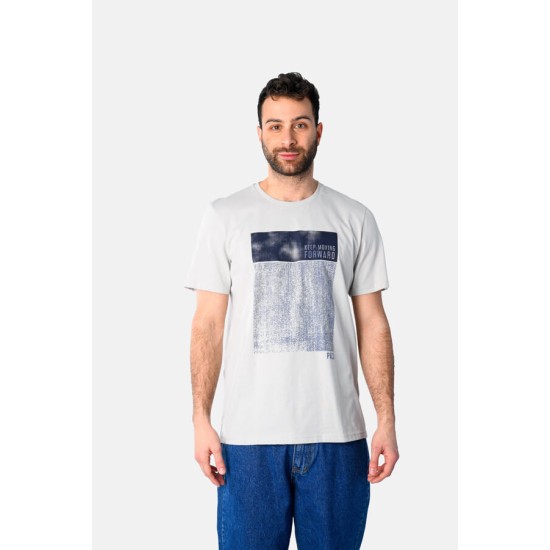 Ανδρικό T-shirt PACO&CO 2531042 BEIGE Κανονική γραμμή- Cotton