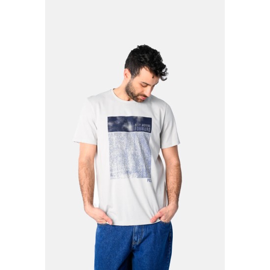 Ανδρικό T-shirt PACO&CO 2531042 BEIGE Κανονική γραμμή- Cotton