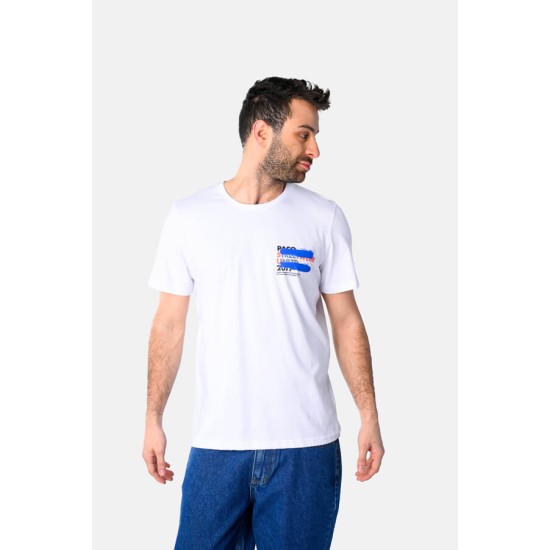 Ανδρικό T-shirt PACO&CO 2531046 WHITE Κανονική γραμμή- Cotton