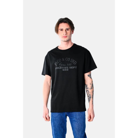Ανδρικό T-shirt PACO&CO 2531051 BLACK PLUS SIZE