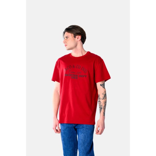 Ανδρικό T-shirt PACO&CO 2531051 BORDEAUX PLUS SIZE