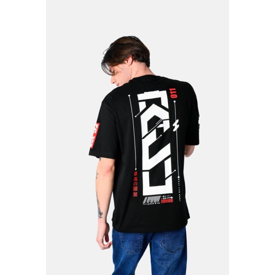 Ανδρικό oversized κοντομάνικο PACO&CO 2531075 BLACK 