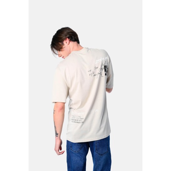 Ανδρικό oversized κοντομάνικο PACO&CO 2531078 BEIGE