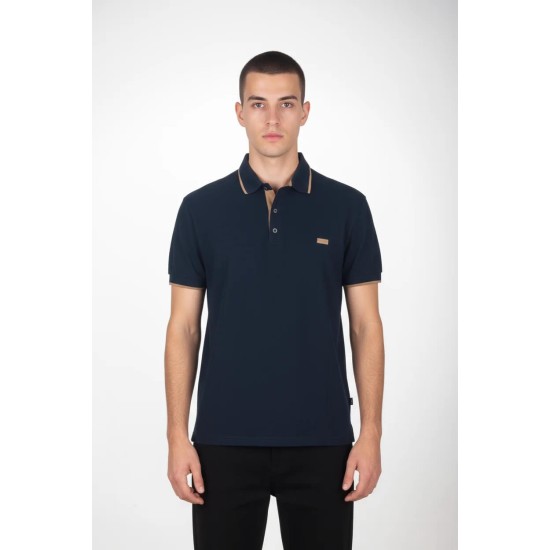 Ανδρική Μπλούζα Polo PACO&CO 2631082 NAVY Κανονική γραμμή