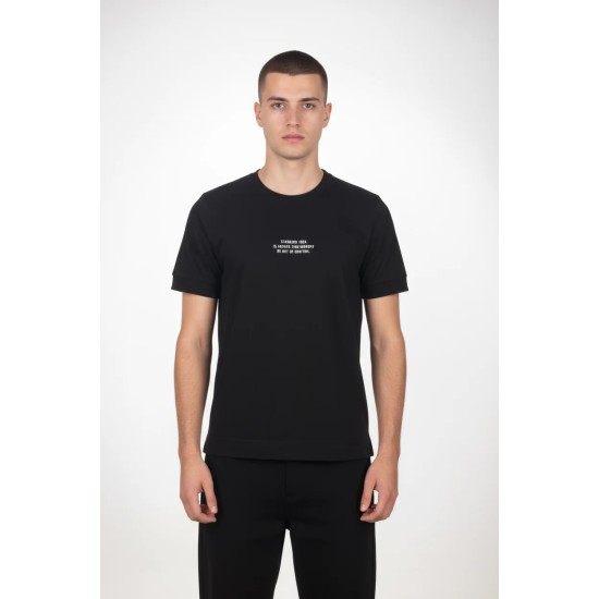 Ανδρικό T-shirt PACO&CO 2631045 BLACK Κανονική γραμμή- Cotton