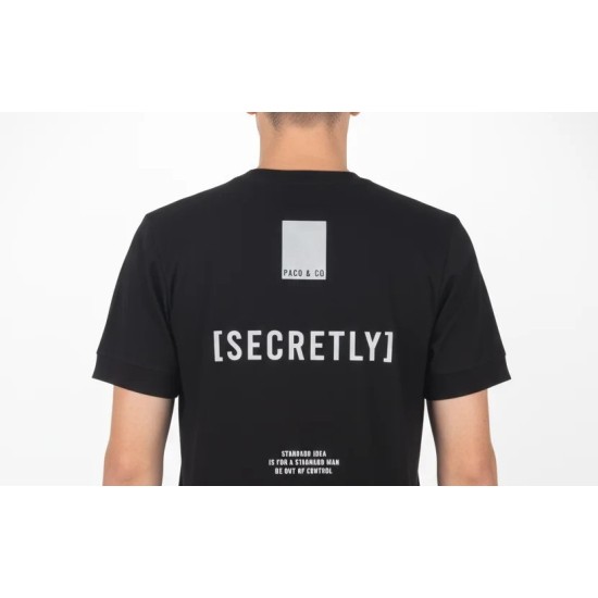 Ανδρικό T-shirt PACO&CO 2631045 BLACK Κανονική γραμμή- Cotton