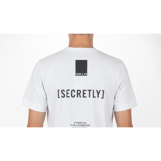 Ανδρικό T-shirt PACO&CO 2631045 WHITE Κανονική γραμμή- Cotton