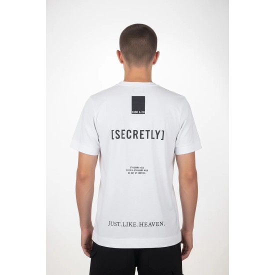 Ανδρικό T-shirt PACO&CO 2631045 WHITE Κανονική γραμμή- Cotton