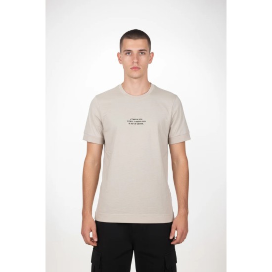 Ανδρικό T-shirt PACO&CO 2631045 BEIGE Κανονική γραμμή- Cotton